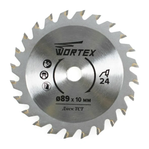 Диск пильный по дереву 89x10 мм 24 зуб. HS S024 W в блистере WORTEX, арт.HSS024W00026