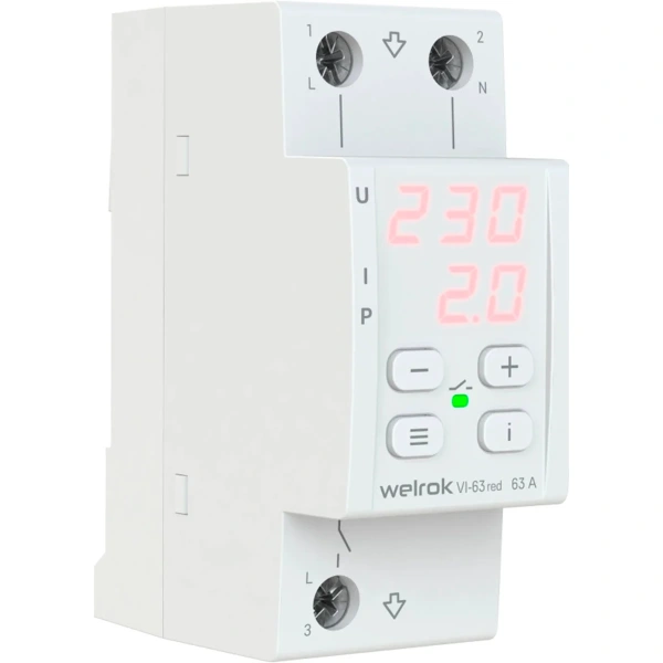 Реле напряжения с контролем тока Welrok VI-63